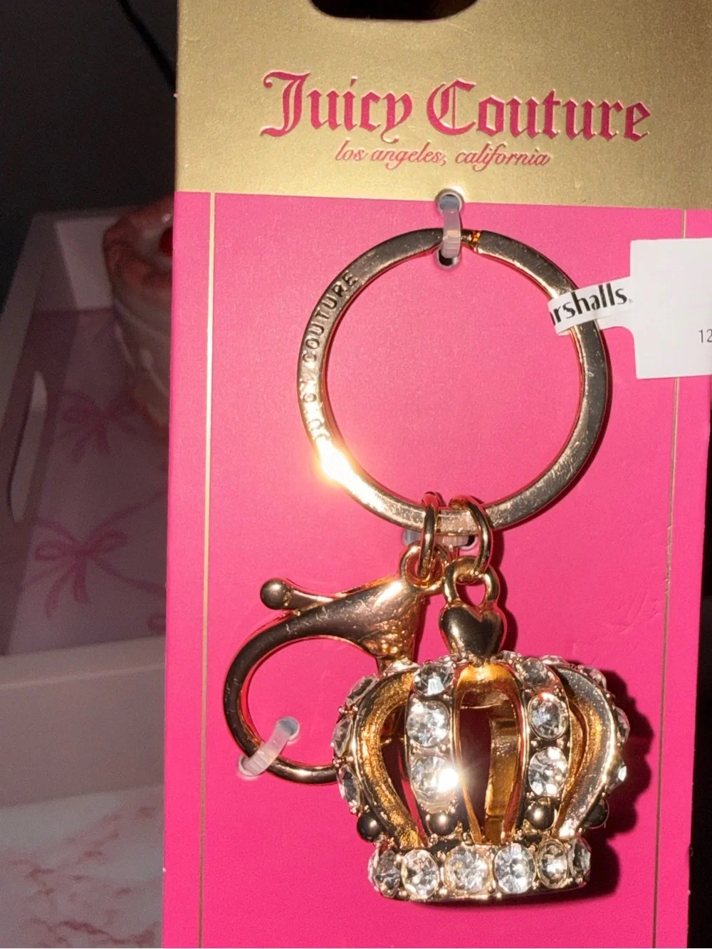 Juicy Couture Gold-Tone Crown Key & Bag Charm with Crystals